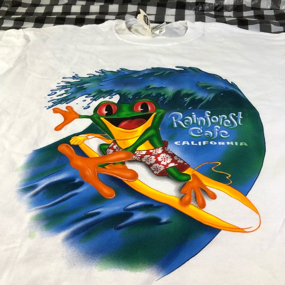 Rainforest Cafe California Frog Surfing T shirt - Picture 2 of 6